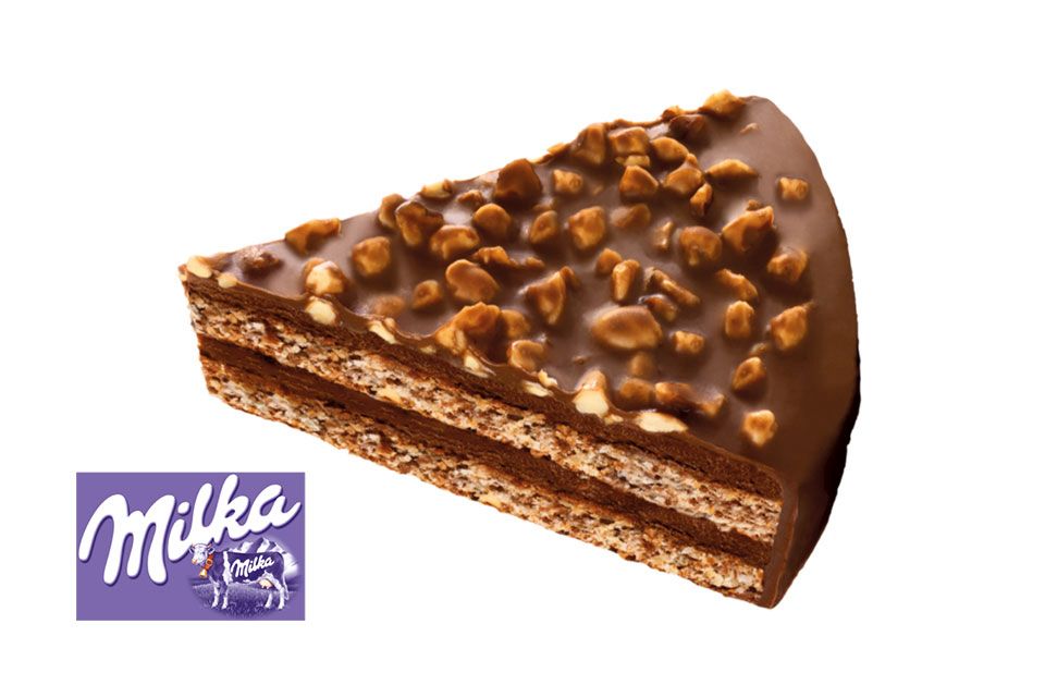 Milka choco and almond cake