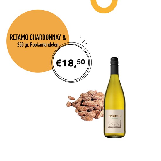 Retamo Chardonnay & 250 gr. Rookamandelen