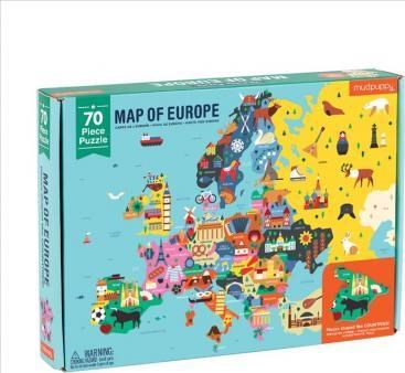 mudpuppy MAP of EUROPA puzzel 70 stukjes  5+
