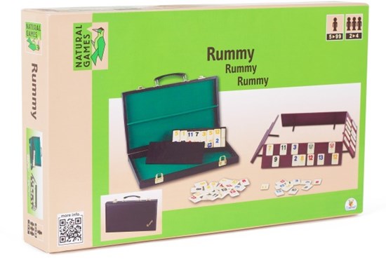 naturel games LUXE RUMMY SPEL in KOFFER  met GEGRAVEERDE STENEN 2-4 spelers 6+ 
