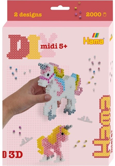 Hama 3454 3D Strijkkralen Set Unircorns 2000 kralen 5+