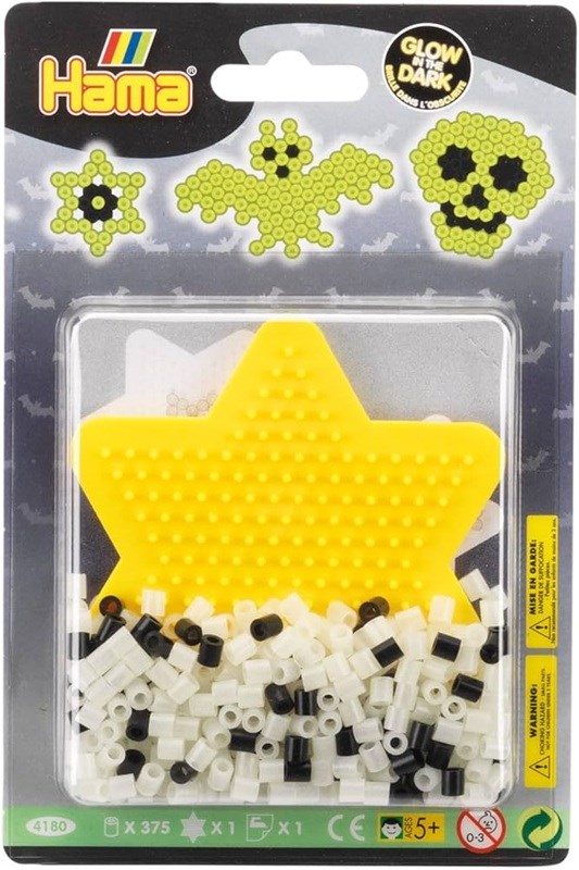 Hama 4180 Kleine set Grusel Glow in the Dark met ca.375 Lichtgevende Strijkkralen 5+