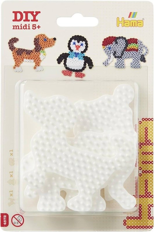 Hama 4572 Onderplaten Set voor Strijkkralen Hond, Olifant en Pinguïn 5+