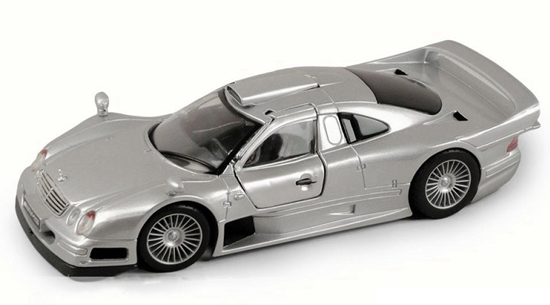 maisto MERCEDES BENZ CLK-GTR street version zilver schaal 1/26