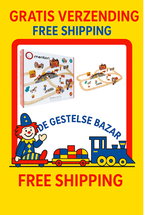 Mentari GROTE Houten Treinset de Goudmijn 3+ 