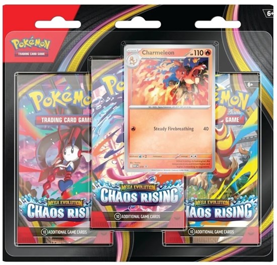 Pokémon ME04 Chaos Rising 3 Booster Packs 6+