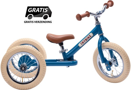 the Original Trybike Metaal 3 Wiel Navy Blauw 15mnd+ / 6 jaar 