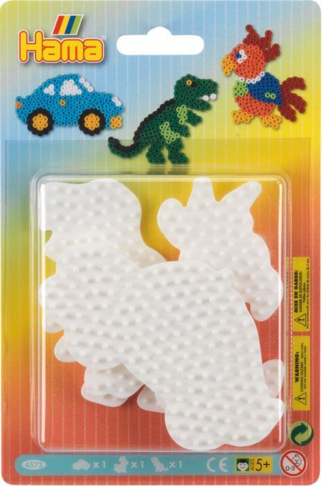 Hama 3 Onderplaten Auto, Dinosaurus, Papagaai 