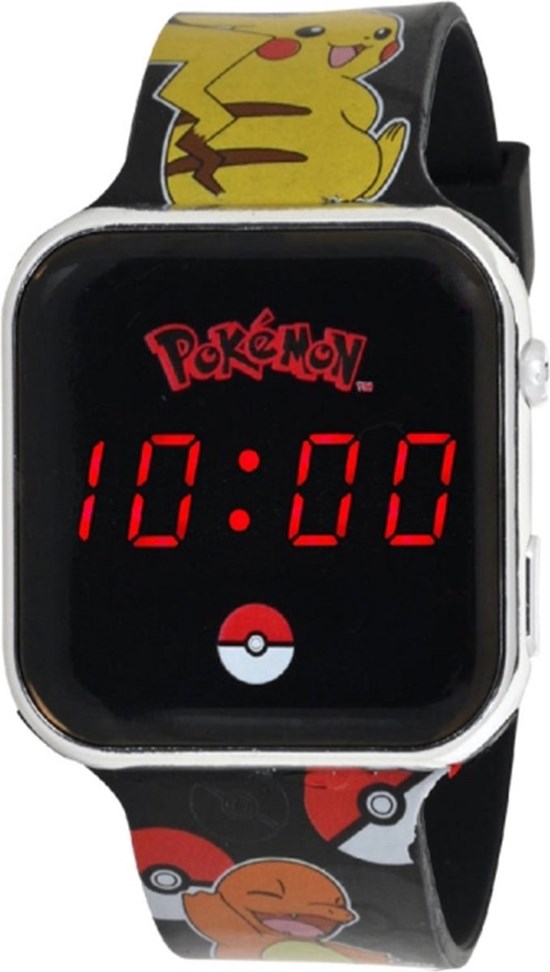 LED Watch Pokémon Kinderhorloge Met LED Display Voor Datum en Tijd Zwart