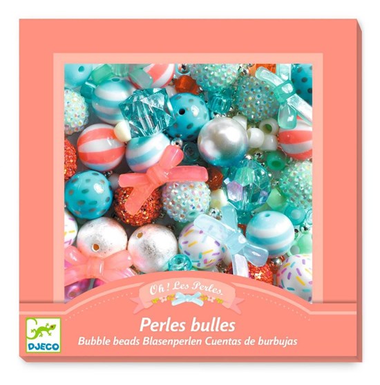 Djeco Bubble Beads Kralen doos Blauw/Zilver 4+ 