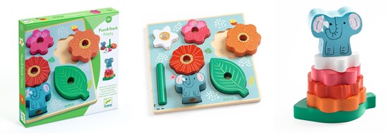 Djeco Puzzel & Stack Happy Hout 18mnd+