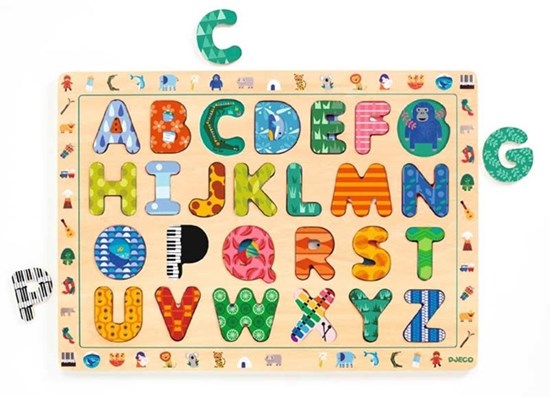 djeco Houten ABC Puzzel 42x30cm 3+ 