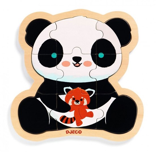 djeco Houten Puzzel Panda 9stukken 2+  