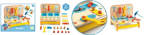 Djeco Houten Werkbank met Accessoires Bricotoo 18dlg 3+  