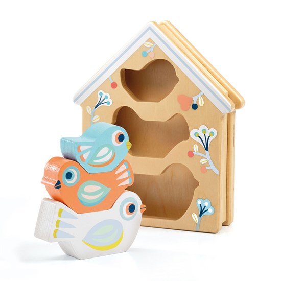 djeco Baby Birdy Puzzel en Stapelspel 18mnd+ 