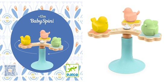 Djeco Baby Spini Draaiend Speelgoed met Zuignap 3mnd+ 