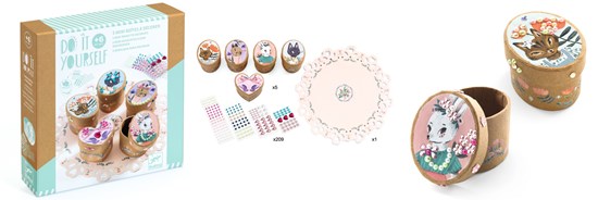 Djeco 5 Mini Bewaardoosjes met Edelstenen Maken 6+