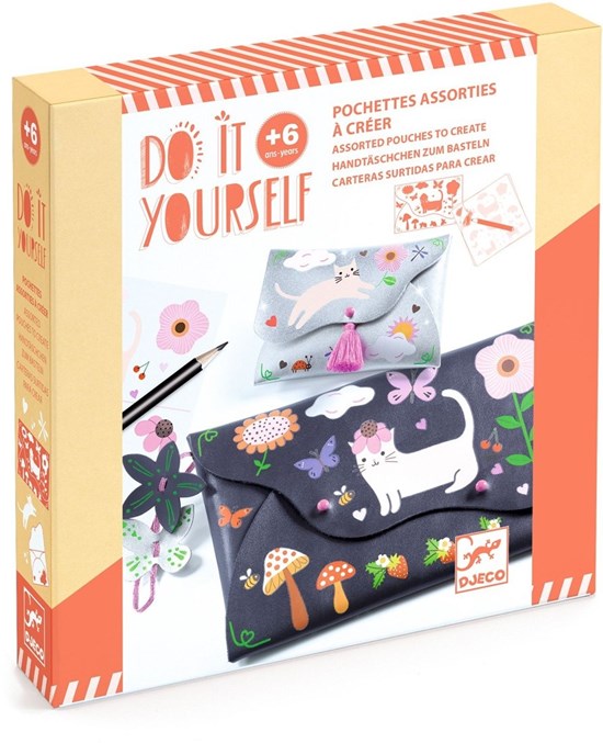 Djeco DIY Vrolijke Vriendjes 2 Leuke Tasjes Maken en Versieren 6+