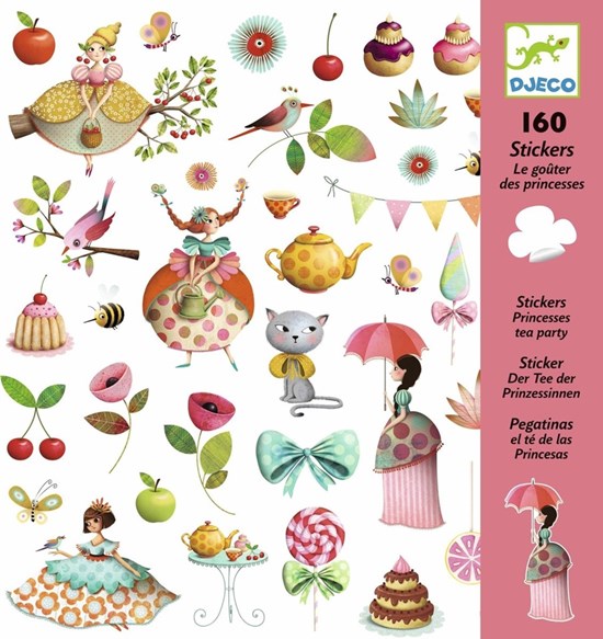 Djeco Princess Tea Party Sticker set met 160 Stickers 