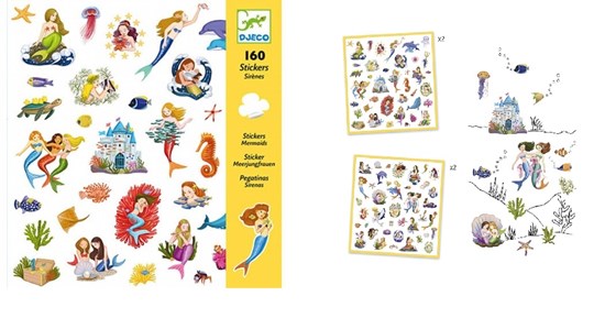 djeco Mermaids Stickervellen 4stuks 160 stickers 4+