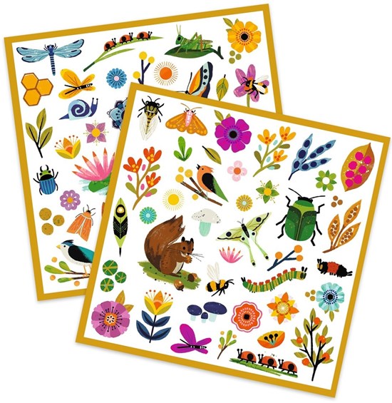 Djeco Stickers Tuin / Garden 160 Sticker 4 Stickervellen (2 designs) 4+ 