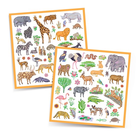 Djeco Stickers Kenya Safari Dieren  160stuks 4+ 