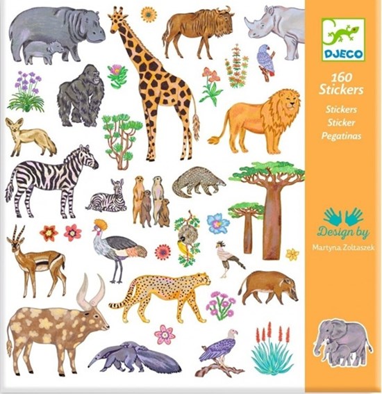 Djeco Stickers Kenya Safari Dieren  160stuks 4+ 