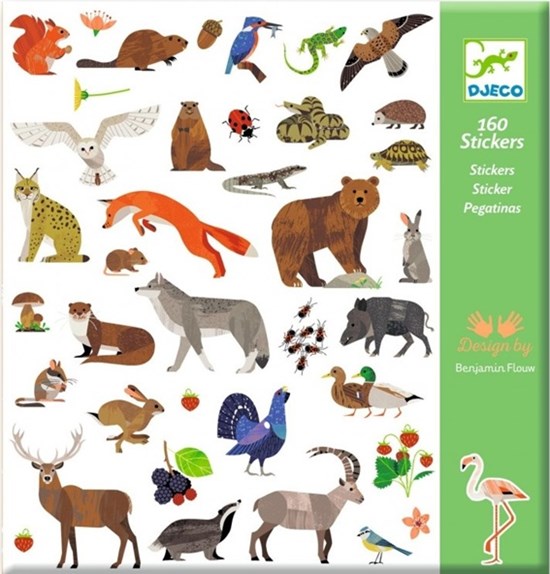 Djeco Stickers Fauna 160stuks 4+ 