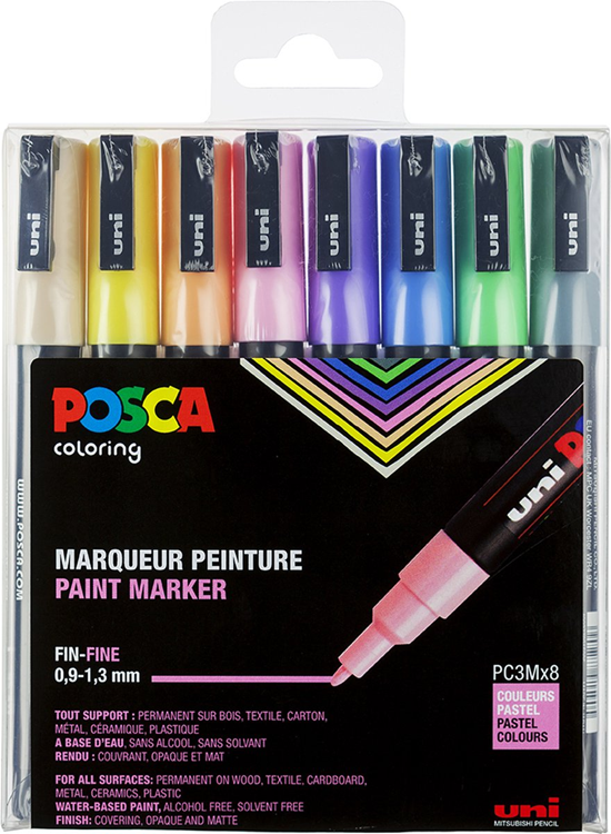 Posca Uni Stiften Pastel Colors 0.9-1.3 mm Lijn 8stuks 
