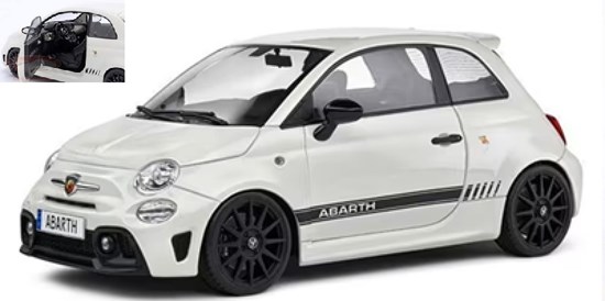 solido Fiat 500 F595 Abarth met. Wit schaal 1/18 