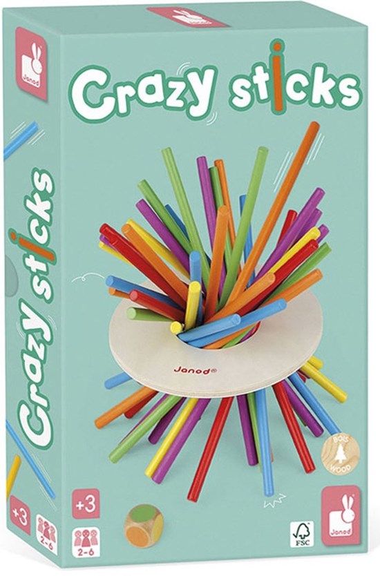 Janod spel Crazy Sticks Mikado 2-6spelers 3+ 