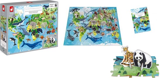 janod WWF Bedreigde Diersoorten puzzel 350 stukjes 7+ 