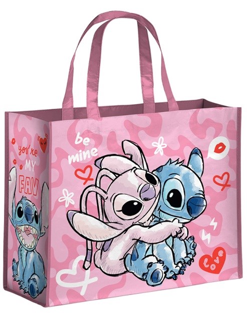 Disney Stitch Shopper Tas LOVE roze 45x20x40cm 