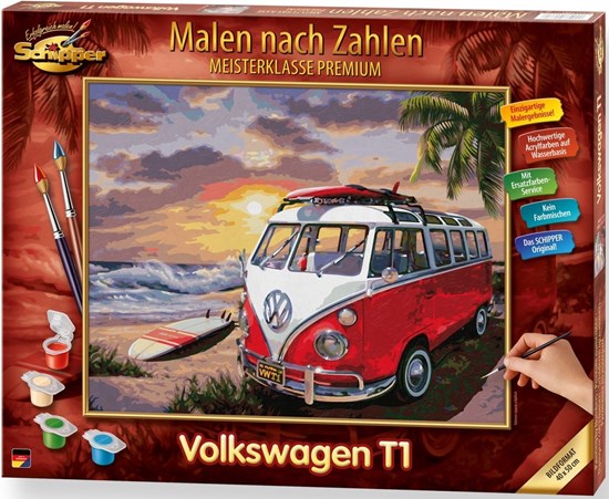 Schilderen op Nummner Volkswagen T1 40x50cm 12 + 