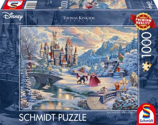 Schmidt Thomas Kinkade Beauty and the Beast Winter Enchantment puzzel 1000stukjes 