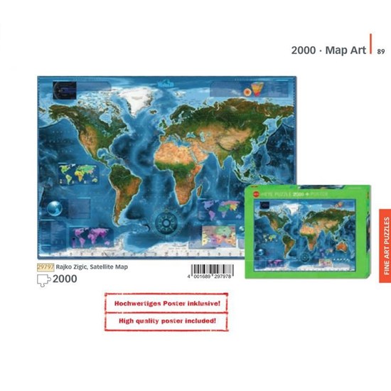 heye SATELLITE MAP of the WORLD puzzel 2000stukjes