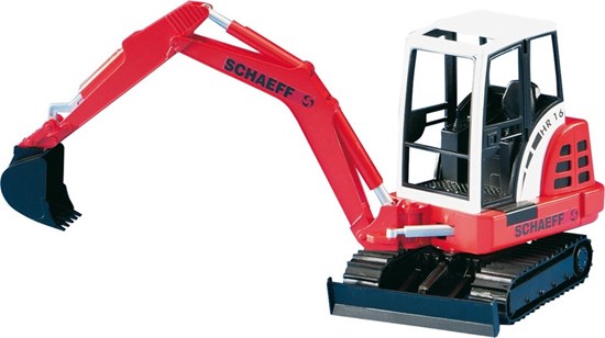 02432 Bruder Schaeff HR 16 Mini Bagger rood/wit 1/16 3+