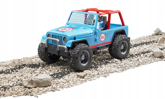 02541 Bruder Jeep Cross Country blauw met Chauffeur 3+ 