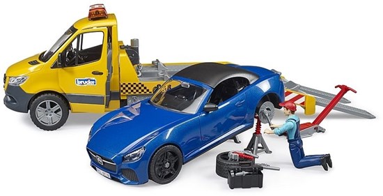 02675 Bruder Mercedes Benz Autotransporter met Roadster 4+ 