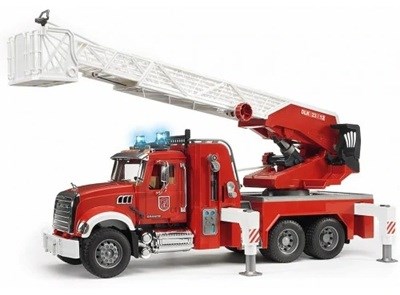 02821 Bruder MACK Granite Brandweerladderwagen met Weaterpomp 4+ 