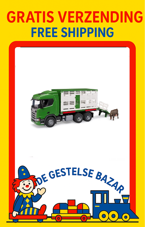 03548 Bruder Scania Super 560R Dierentransport met Koe 3+
