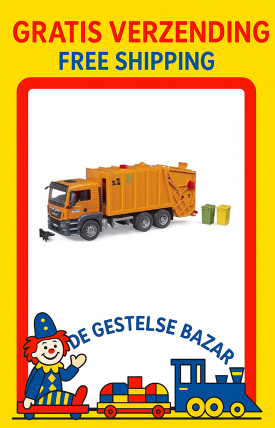 3760 Bruder MAN TGS Vuilniswagen Oranje 4+ 