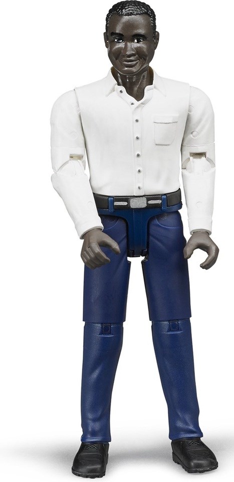 60004 Bruder Bworld Man met Blauwe Broek en Wit Hemd 4+ 