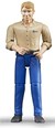 60006 Bruder Stoere Man met Blauwe Broek en Beige Hemd 3+ 