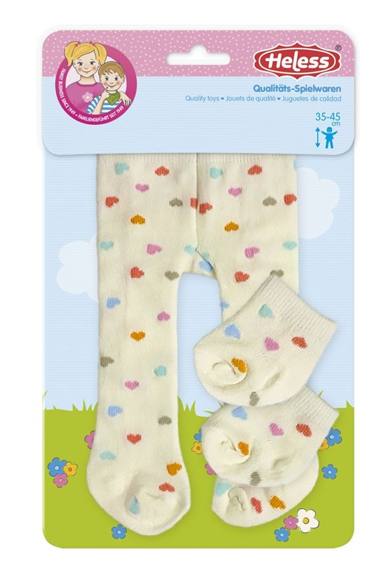 heless Poppen Maillot met Sokjes Hartjesconfetti, 35-45 cm 