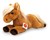 Hermann Teddy Liggend Paard Bruin circa 34cm