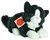 Teddy Hermann Liggende Kat Zwart/Wit circa 20cm 0mnd+ 