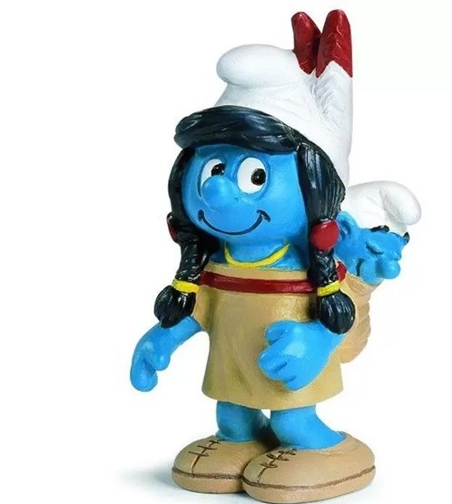 20555 Schleich Smurf Indianen Meisje met Baby op haar Rug 3+ 
