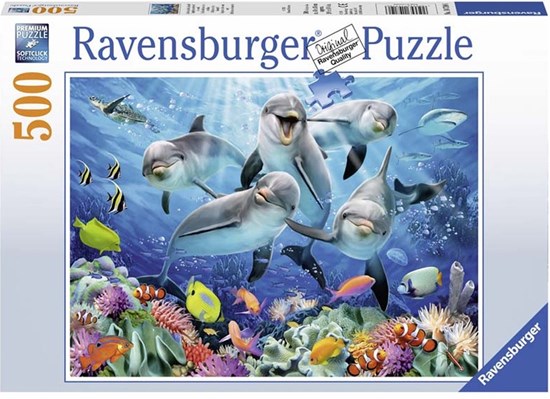 Puzzel Dolfijnen in het Koraalrif 500Stukken 