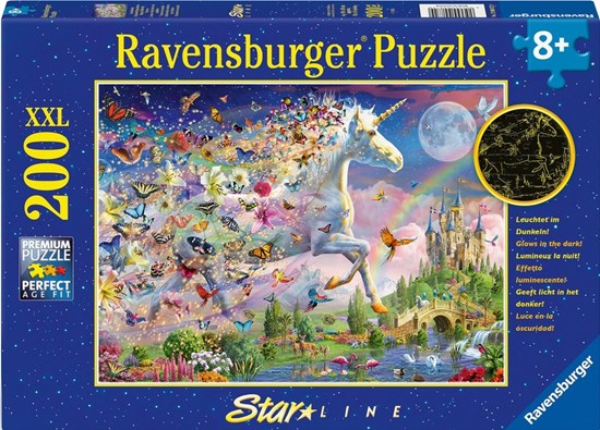 Puzzel Glow in de Dark Schitterende Eenhoorn met Vleugels 200XXL Stukken 8+ 